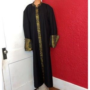 Bohemian Kimono•Religious emperor Cover Up w/cross Robe•Smoking Jacket•Priest